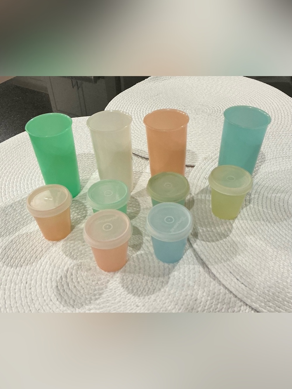 Vintage Lot of Tupperware Midgets and Juice Cups Pastel Colors